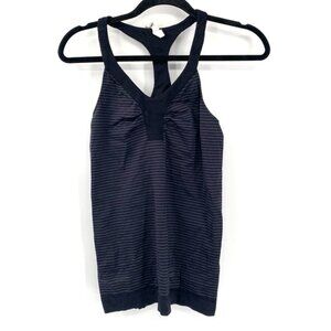 UNDER ARMOUR Tank Racerback Stripe Ruched M Black